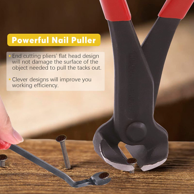 Mardatt 4Pcs Upholstery and Construction Staple Remover Tack Puller Nail Remover Tools Set W End Cutting Pliers, Staple Puller, Tack Lifter, Fastener Remover, for Furniture Floor Wall Car Photo Frame - Image 4
